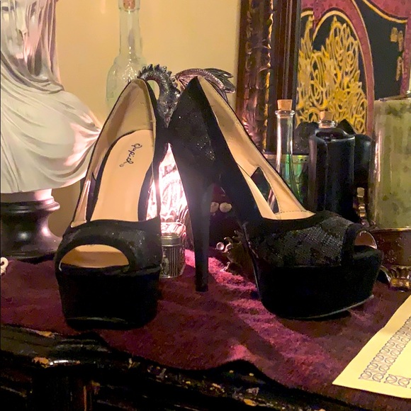 Qupid Shoes - Open Toed Platforms